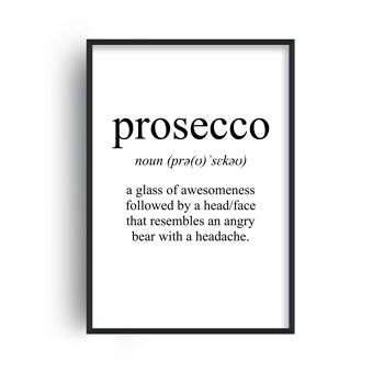 Prosecco Signification Print - A4 (21x29,7cm) - Cadre Noir 1