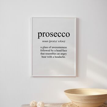 Prosecco Signification Print - A2 (42x59,4cm) - Cadre Noir 2