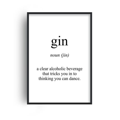 Gin Meaning Print - 20x28inchesx50x70cm - Black Frame