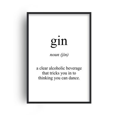 Gin Meaning Print - 20x28inchesx50x70cm - White Frame