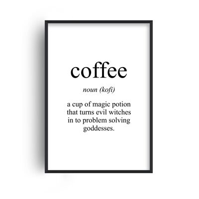 Coffee Meaning Print - 20x28inchesx50x70cm - Black Frame