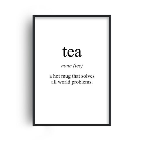 Tea Meaning Print - A2 (42x59.4cm) - Black Frame