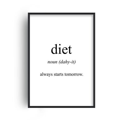 Diet Meaning Print - 20x28inchesx50x70cm - White Frame