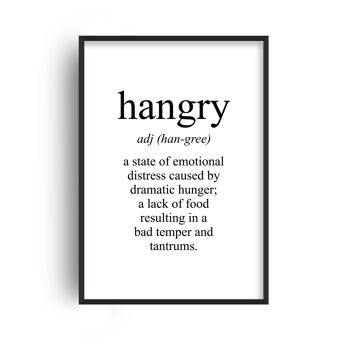 Impression Hangry Signification - A3 (29,7x42cm) - Cadre Blanc 1
