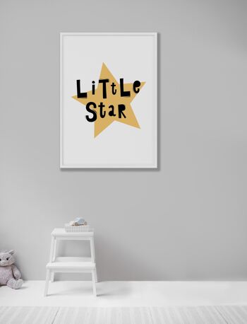 Little Star Scandi Print - 30x40 pouces/75x100cm - Cadre Noir 2