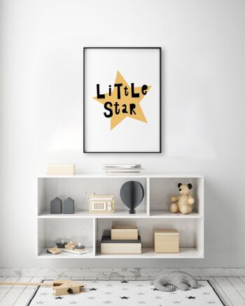 Little Star Scandi Print - 30x40 pouces/75x100cm - Cadre Noir 3