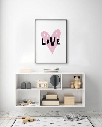 Love Heart Scandi Print - A2 (42 x 59,4 cm) - Impression uniquement 2