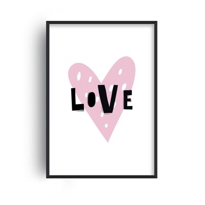 Love Heart Scandi Print - A2 (42x59.4cm) - White Frame