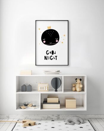 Good Night Planet Print - A3 (29,7x42cm) - Cadre Noir 2