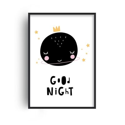 Good Night Planet Print - A3 (29.7x42cm) - White Frame