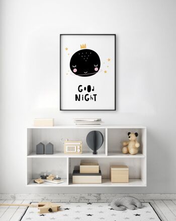 Bonne nuit Planet Print - 20 x 28 pouces x 50 x 70 cm - Impression uniquement 2