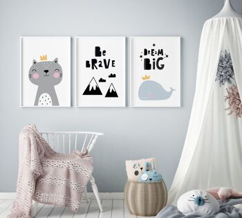 Be Brave Mountains Print - 30 x 40 pouces/75 x 100 cm - Impression uniquement 3