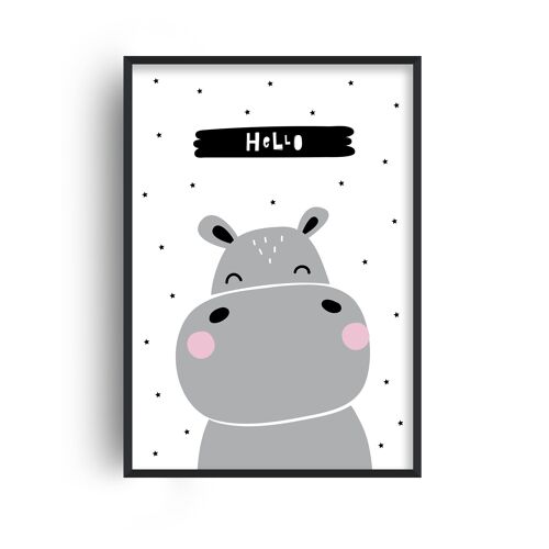 Hello Hippo Print - A3 (29.7x42cm) - Print Only