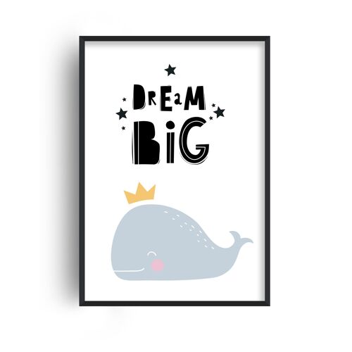 Dream Big Whale Print - A4 (21x29.7cm) - White Frame