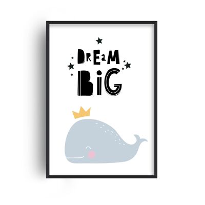 Dream Big Whale Print - 30x40inches/75x100cm - Black Frame