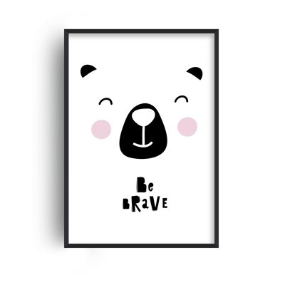 Be Brave Bear Face Print - A3 (29.7x42cm) - Print Only
