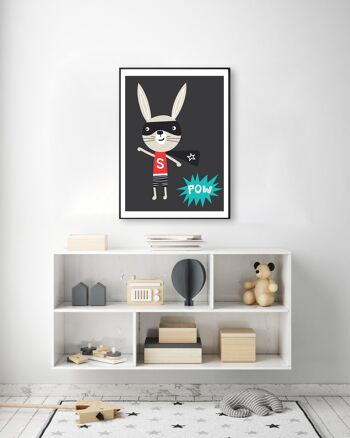 Superhero Bunny Print - A3 (29,7 x 42 cm) - Impression uniquement 2