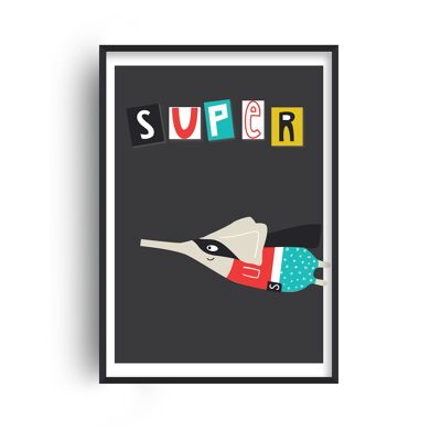 Super Elephant Print - A2 (42x59.4cm) - White Frame