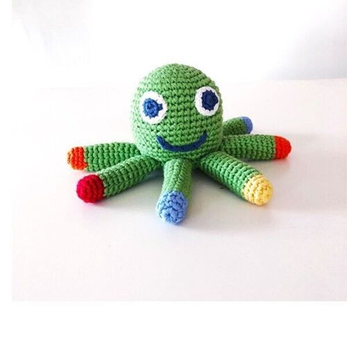 Baby Toy Octopus rattle - apple green