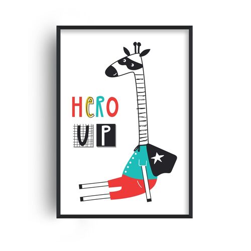 Hero Up Giraffe Print - A3 (29.7x42cm) - Black Frame