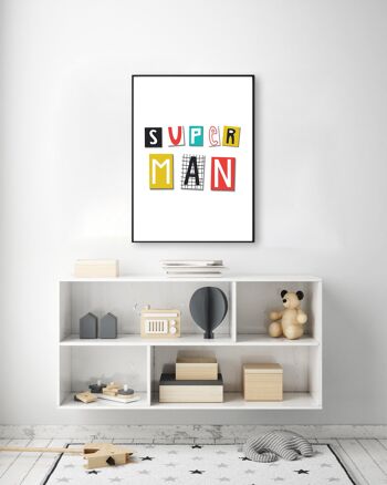 Impression de typographie Super Man - 30 x 40 pouces/75 x 100 cm - Impression uniquement 2