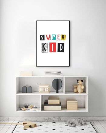 Impression de typographie Super Kid - 30 x 40 pouces/75 x 100 cm - Impression uniquement 2