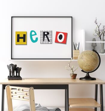 Impression de typographie de héros - A2 (42 x 59,4 cm) - Impression uniquement 2