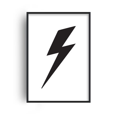 Lightning Bolt Print - 30x40inches/75x100cm - White Frame