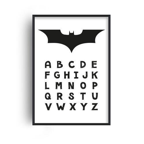 Batman ABC Print - A4 (21x29.7cm) - White Frame