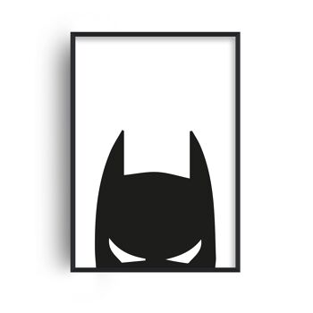 Impression de tête de Batman - A4 (21x29,7cm) - Cadre noir 1