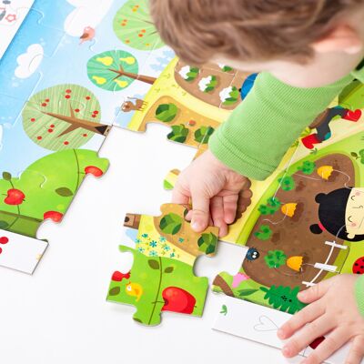 Jardin de puzzles d'observation 3+