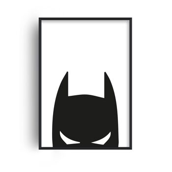 Impression de tête de Batman - 30x40 pouces/75x100cm - Cadre noir 1