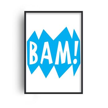 Bam Blue Print - A2 (42x59,4cm) - Cadre Blanc 1