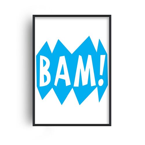 Bam Blue Print - 20x28inchesx50x70cm - White Frame