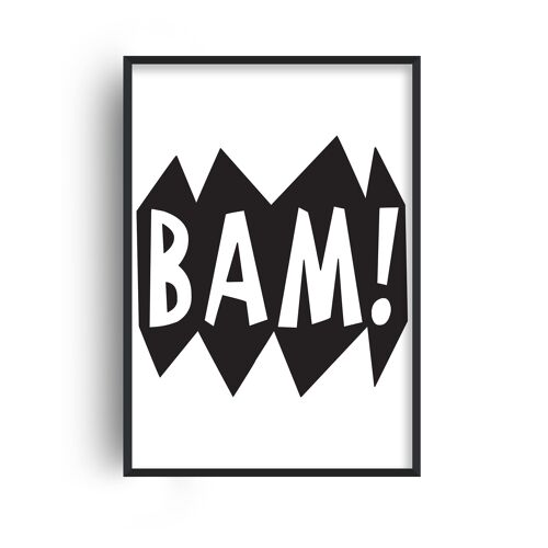 Bam Black Print - 20x28inchesx50x70cm - White Frame
