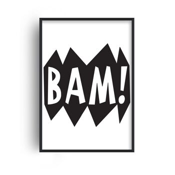 Bam Black Print - 20x28 poucesx50x70cm - Cadre Blanc 1
