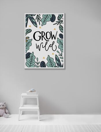 Grow Wild Print - A3 (29,7x42cm) - Cadre noir 2