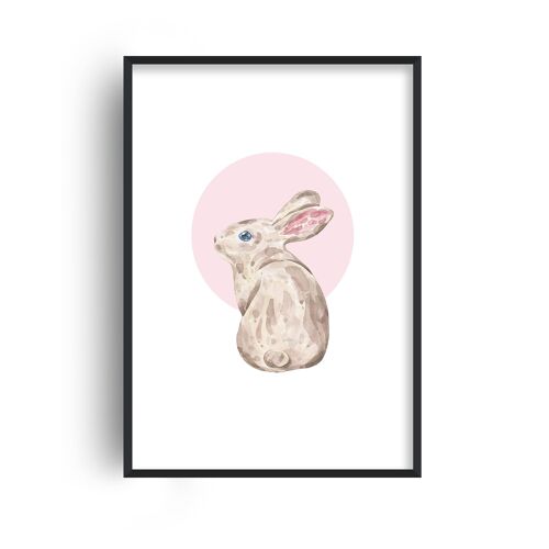 Watercolour Bunny Print - A4 (21x29.7cm) - Black Frame