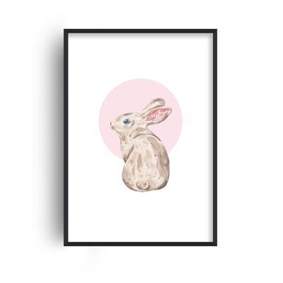 Watercolour Bunny Print - A3 (29.7x42cm) - White Frame