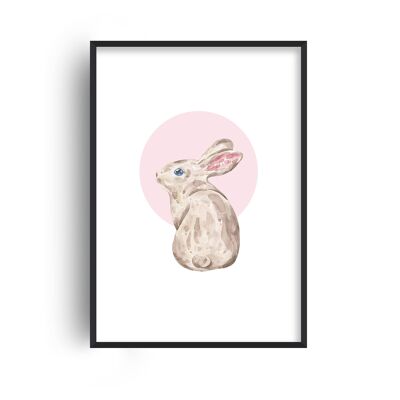 Watercolour Bunny Print - A2 (42x59.4cm) - Black Frame