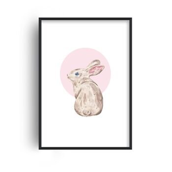 Imprimé Lapin Aquarelle - 20x28 poucesx50x70cm - Cadre Blanc 1