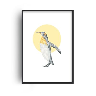 Watercolour Penguin Print - 20x28inchesx50x70cm - Black Frame