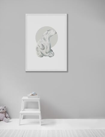 Impression aquarelle ours polaire - A4 (21 x 29,7 cm) - impression uniquement 2