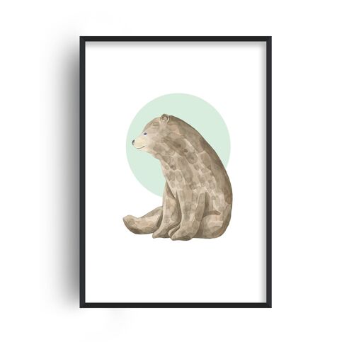 Watercolour Bear Print - A3 (29.7x42cm) - White Frame
