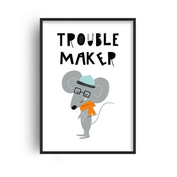 Trouble Maker Animal Pop Print - A2 (42x59,4cm) - Cadre Noir 1