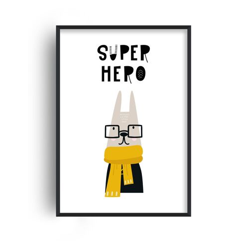 Super Hero Animal Pop Print - A4 (21x29.7cm) - Black Frame