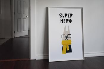 Super Hero Animal Pop Print - A2 (42 x 59,4 cm) - Impression uniquement 2