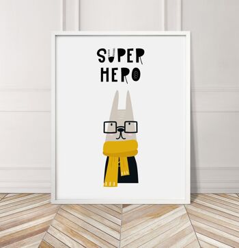Super Hero Animal Pop Print - A2 (42 x 59,4 cm) - Impression uniquement 3