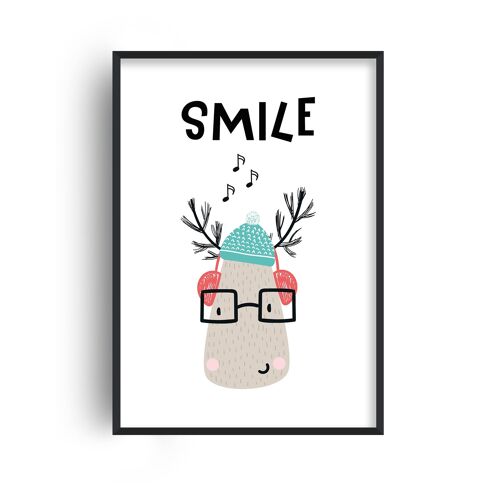 Smile Animal Pop Print - A4 (21x29.7cm) - Black Frame