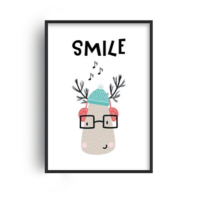 Smile Animal Pop Print - A4 (21x29.7cm) - White Frame
